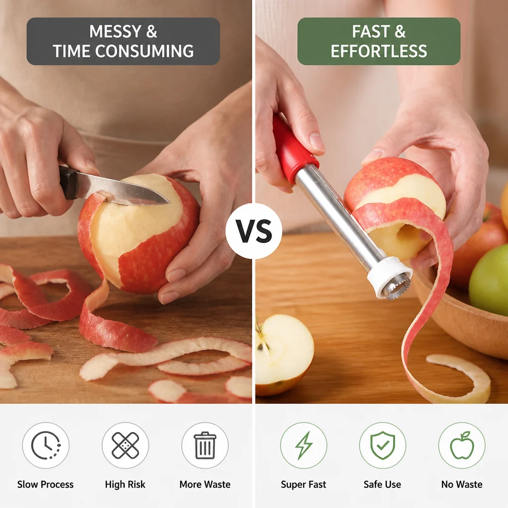 Corevale™ Apple Peeler & Corer — Quick, Mess-Free Fruit Prep