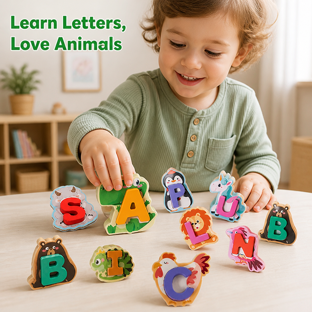 AlphaZoo™ Wooden Animal Alphabet Puzzle