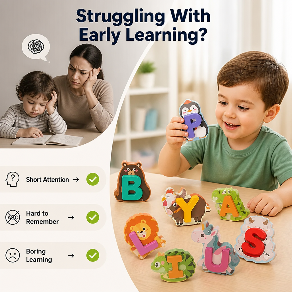 AlphaZoo™ Wooden Animal Alphabet Puzzle