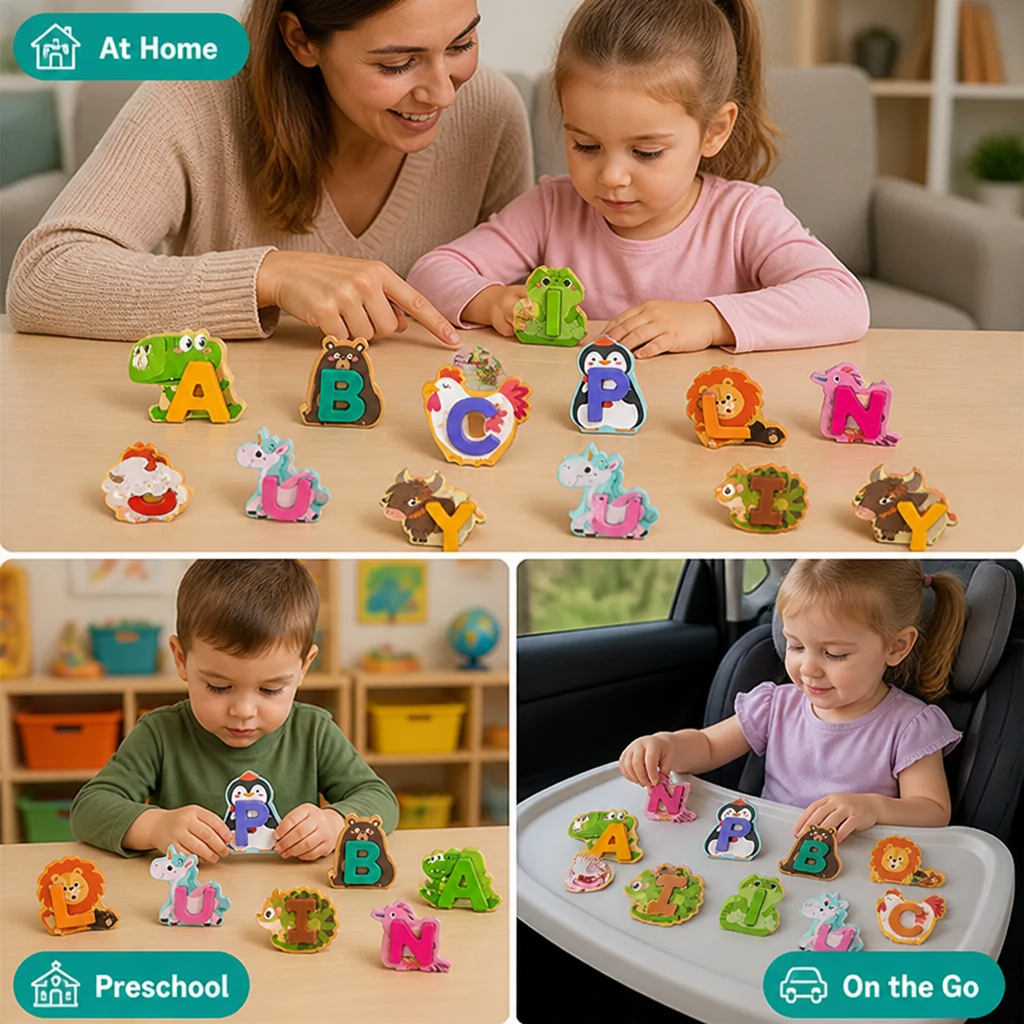 AlphaZoo™ Wooden Animal Alphabet Puzzle
