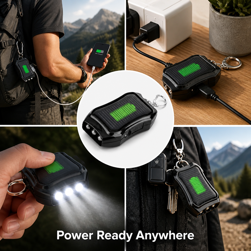 SunClip™ Solar Keychain Power Bank