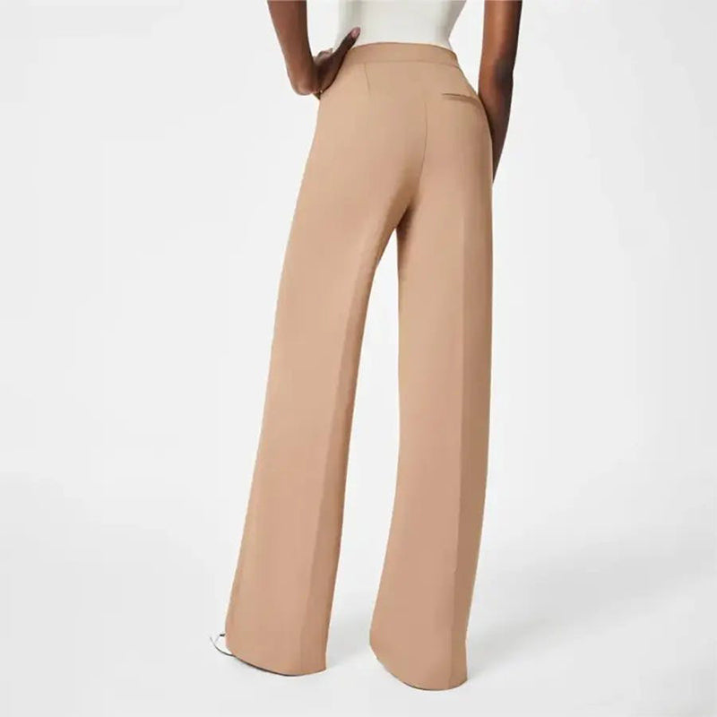 Alvessa™ Women's Wide-Leg Pants — Soft Stretch, Button Details
